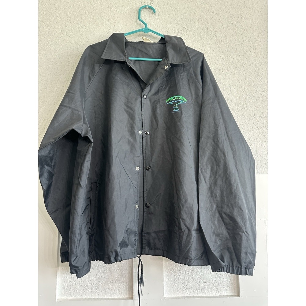 Vintage 1995 DC Comics Batman Forever Black Nylon Windbreaker Jacket - Size XL